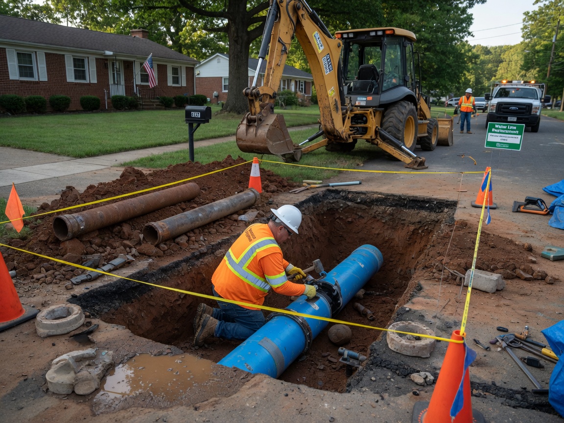 Water Line Repair in Sumner Lake, VA 20109