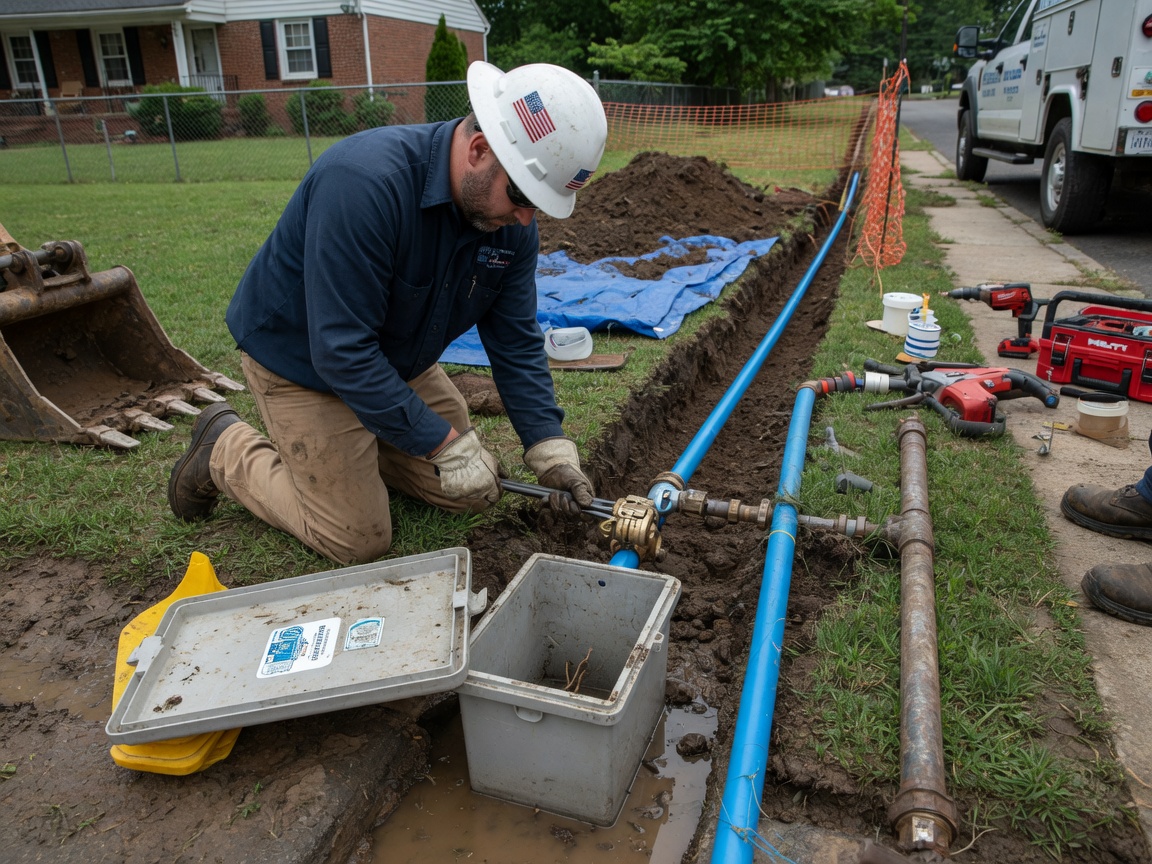 Water Meter to House Line Repair in Manassas, VA